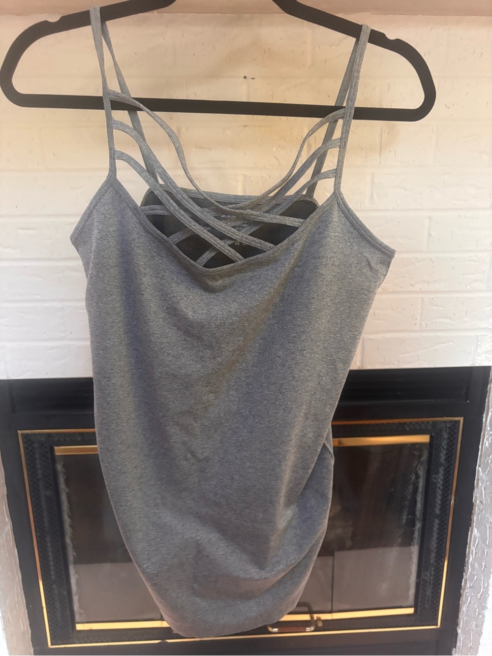 Zenana Outfitters Grey Strappy Lattice-Back Cami Tank